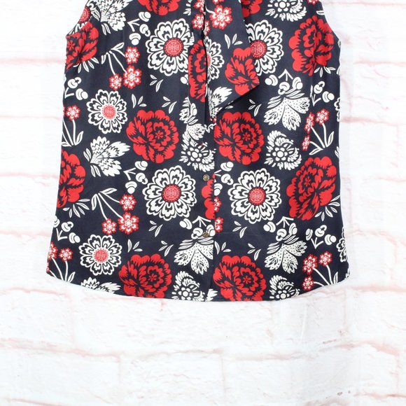 Tory Burch Multicolor Floral Sleeveless Button Down Silk Tops Size 12 - Picture 3 of 9